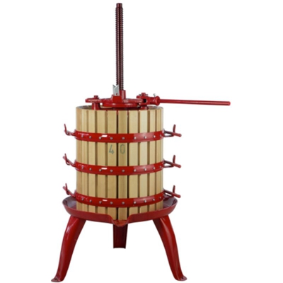 Inferramenta - Torchio da 40 a leva con cricco 69 lt cm 40x55h per vendemmia uva vino mosto vinaccia enologia