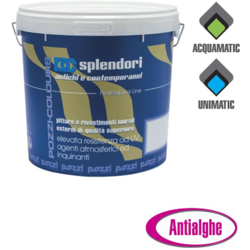 Pozzi 14 lt quarzo bianco doppio effetto pittura rivestimento acrilico per esterno professionale características