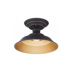 63701 â?? Apparecchiatura da soffitto Iron Hill per montaggio semi-rasente da interno da 22 cm a una luce, finitura in bronzo lucidato a olio con precio