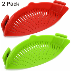 Scolapasta per pasta confezione da 2, scolapasta in silicone con clip, utensili da cucina, scolapasta, carne macinata, misura universale su tutte le características