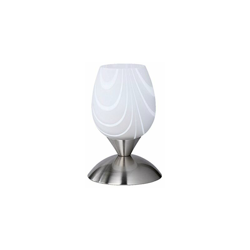 R59431001 Cup Lampada da tavolo, escl. 1x E14 max. 40 watt, nichel opaco, vetro smerigliato con strisce, (le strisce possono variare) - Reality en oferta