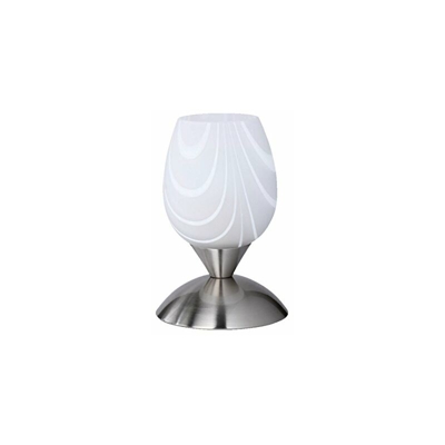 R59431001 Cup Lampada da tavolo, escl. 1x E14 max. 40 watt, nichel opaco, vetro smerigliato con strisce, (le strisce possono variare) - Reality