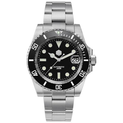 San Martin Diver Water Ghost Luxury Sapphire Crystal Men Orologi Meccanici Automatici [ braccialetto Nero]
