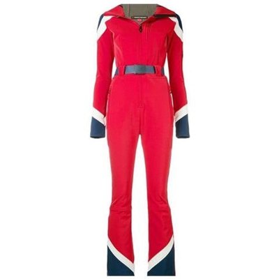 Tuta Da Sci Ampia Tuta A Vita Alta, Abbigliamento Da Sci Leggero Stretto Da Donna [ rosso / I]