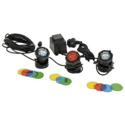 Verdemax - 3 Faretti Per Laghetto 10W Con Dischi Colorati en oferta