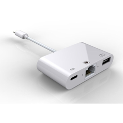 Adattatore di rete Accelerator 3 in 1 illuminazione Gigabit a HDMI, adattatore per fotocamera USB con porta di ricarica, adattatore audio AV HDMI OTG en oferta