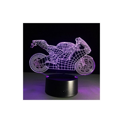 LEDMOMO - Lampada da notte 3D, 7 colori, cambio di interruttore tattile, per tavolo da ufficio, decorazione ideale come regalo creativo (moto)