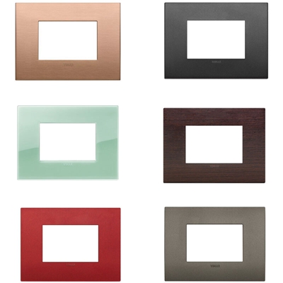 PLACCHE ARKE' 3 MODULI VARI COLORI ART 19653 | 19653.61 Tecnopolimero-Reflex grigio fumé - Vimar