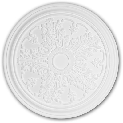 Profhome Decor - Rosone soffitto parete 156034 Profhome elemento decorativo elemento soffitto stile neoclassico bianco Ø 51,2 cm