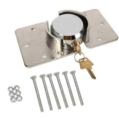 Chiusura con grillo in acciaio da 73 mm con 2 chiavi in ??rame incluse base e 6 viti, argento