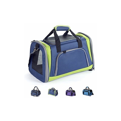 Zedelmaier - Borsa pieghevole per cani, gatti, 40 x 25 x 33 cm, colore: Blu navy e verde