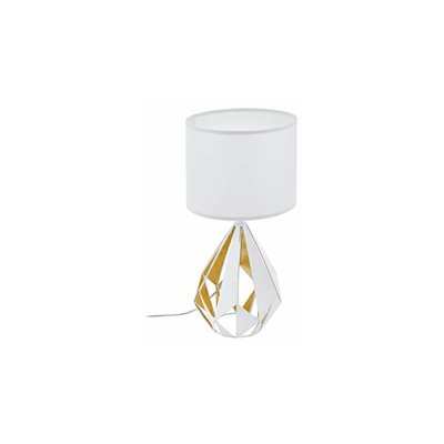 Eglo - Lampada da Tavolo, in Acciaio, Bianco e Oro