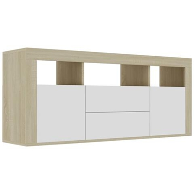 Mobile Porta Tv Bianco E Rovere Sonoma 120x30x50 Cm Truciolato