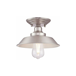 63700 â?? Apparecchiatura da soffitto Iron Hill per montaggio semi-rasente da interno da 22 cm a una luce, finitura di nichel spazzolato características