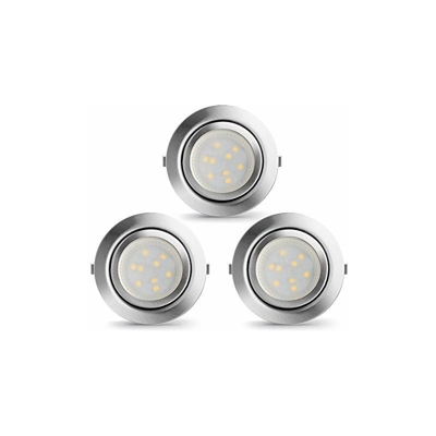 LAMPAOUS - Faretti da incasso a LED, dimmerabili, luce bianca neutra, 4000 K, 12 V DC, per armadi, armadietti, lampade per vetrine, rotonde, 9 SMD