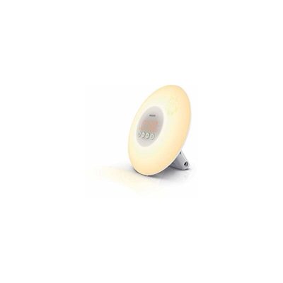 HF3503/01 - Luce LED per bambini con sveglia, tasti luminosi, adesivi, colore: Bianco - Philips