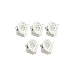 Lampadina ad incasso integrato, Rotonda, a LED, Stile Slanciato, da 7W, per foro da 70mm, 4000K, Bianco Freddo, Confezione da 5 - Amazon Basics precio