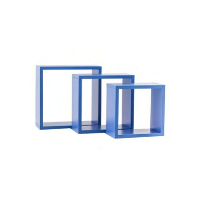 Set tre cubi da parete blu 35-31-27x15 cm