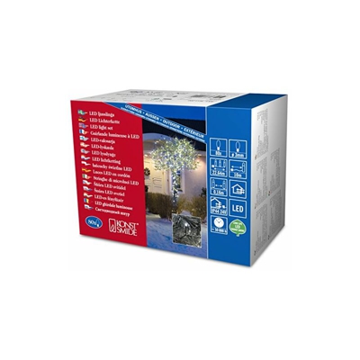 Konstsmide 3611-200 / Catena di luci Micro LED / 80 diodi Bianco Freddi / 24V trasformatore da Esterno/Cavo Nero