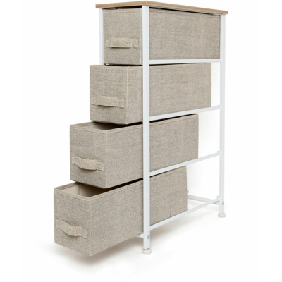 Cassettiera salvaspazio 4 cassetti con montaggio rapido