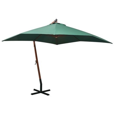 Ombrellone 300x300 Cm Palo In Legno Verde