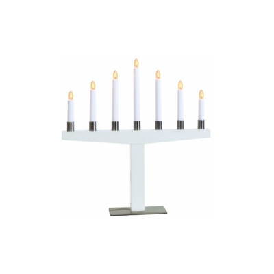 Finestra Stella Lampadario'Neola' 7-fiamma, Materiale: Legno/metallo, altezza 46 centimetri scatola a quattro colori, bianco 274-48