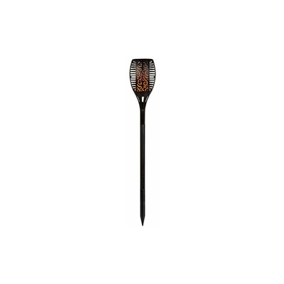 Idena torcia solare da giardino con 96Â LED, FIAMMA modello, ca. 78Â cm, Plastica, 0.6Â W, Nero, 12Â x 12Â x 78Â cm
