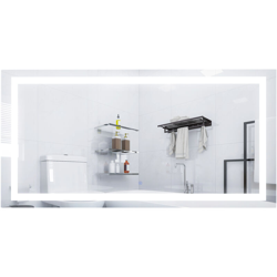 Specchio Bagno con Luce LED, Sistema Antiannebbiamento e Interruttore Touch, Vetro e Alluminio, 120x60x4cm - Kleankin características