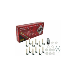 Idena 31852 â?? Set di 12 candele a LED senza fili per albero di Natale, 6 ventose, 6 supporti a forma di stella e 4 punte, funzionamento a batteria, precio