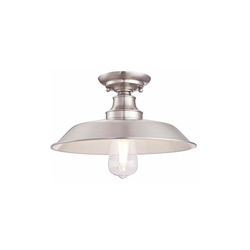 63702 â?? Apparecchiatura da soffitto Iron Hill per montaggio semi-rasente da interno da 30 cm a una luce, finitura di nichel spazzolato precio