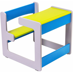 Spec-wood - Scrivania per bambini 2in1, tavolo con panca per bambini, scrivania con panca, set di mobili da gioco in legno, scrivania con sedia:blu en oferta