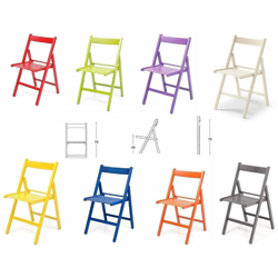Sedie in legno richiudibili buiani colorate set da 8 características