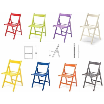Sedie in legno richiudibili buiani colorate set da 8