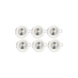 Lampadina ad incasso integrato, Rotonda, a LED, da 5W, per foro da 70mm, 4000K, Bianco Freddo, Confezione da 6 - Amazon Basics en oferta