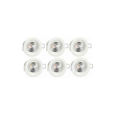 Lampadina ad incasso integrato, Rotonda, a LED, da 5W, per foro da 70mm, 4000K, Bianco Freddo, Confezione da 6 - Amazon Basics
