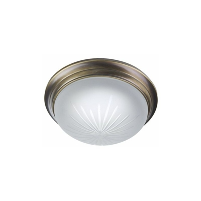Niermann Standby 53599 - Lampada da soffitto a LED A++ to E, con anello decorativo in ottone anticato, portogallo, satinata, 20 x 20 x 8 cm
