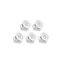 Lampadina ad incasso integrato, Rotonda, a LED, Stile Slanciato, da 3W, per foro da 70mm, 2700K, Bianco Caldo, Confezione da 5 - Amazon Basics en oferta