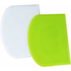LITZEE 2 Pezzi 12x9,5cm Corno per pasticceria - Tagliapasta Raschietto per pasta in plastica per cucina, pasticceria, frittelle - Verde, bianco en oferta