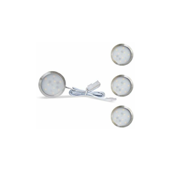 Set di 3 lampade a LED da incasso, per cucina, dimmerabili, rotonde, 6 W, illuminazione per armadi, luce bianca neutra, 4000 K, 12 V DC - Lampaous precio