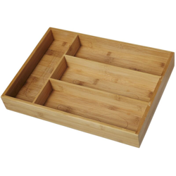 Porta Posate 4 Scomparti 35,5X26,3X5 Cm in Bamboo en oferta