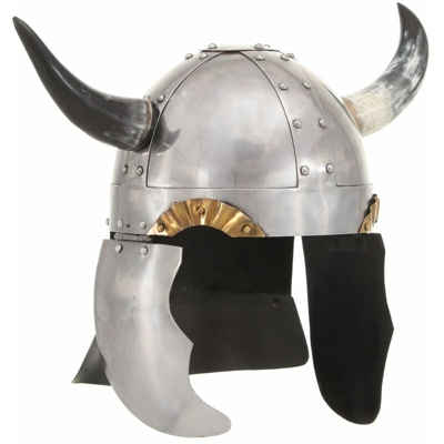 Elmo Vichingo di Fantasia LARP Argento in Acciaio - Vidaxl