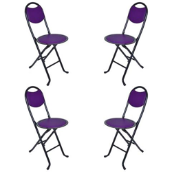 Sedia Ergonomica Pieghevole Portatile Cucina Da Giardino Patio Metallo [ viola] precio