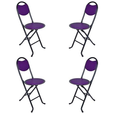 Sedia Ergonomica Pieghevole Portatile Cucina Da Giardino Patio Metallo [ viola]