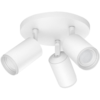PHILIPS Hue White and Color Ambiance Fugato Faretti Connessi Orientabili, 3 Punti Luce, Bianco, Lampadina Attacco GU10 Inclusa