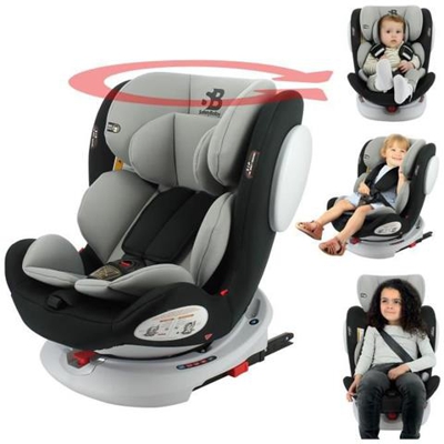 Seggiolino Auto Seaty Gruppo 0/1/2/3 (0-36kg) Isofix E Girevole - Nero