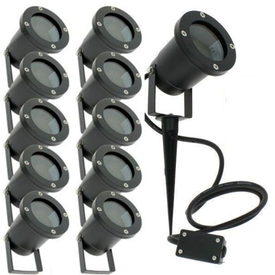 Set di 10 faretti da esterno per illuminazione da giardino a LED GU10