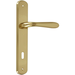 maniglia serie Goccia con placca in lega oro lucido quadro 8/90 mm características