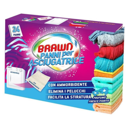 BUCATO SICURO PANNI PER ASCIUGATRICE CON AMMORBIDENTE 24PZ - Brawn en oferta