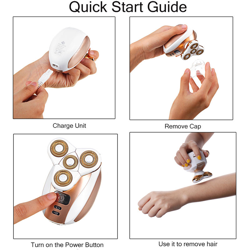 epilatore per gambe femminili epilatore elettrico indolore rasoio elettrico per il viso Labbra del corpo Braccio ascelle Bracciali - Ricaricabile e precio