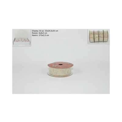 nastro canvas 2.5x270cm naturale gliitter silver 4